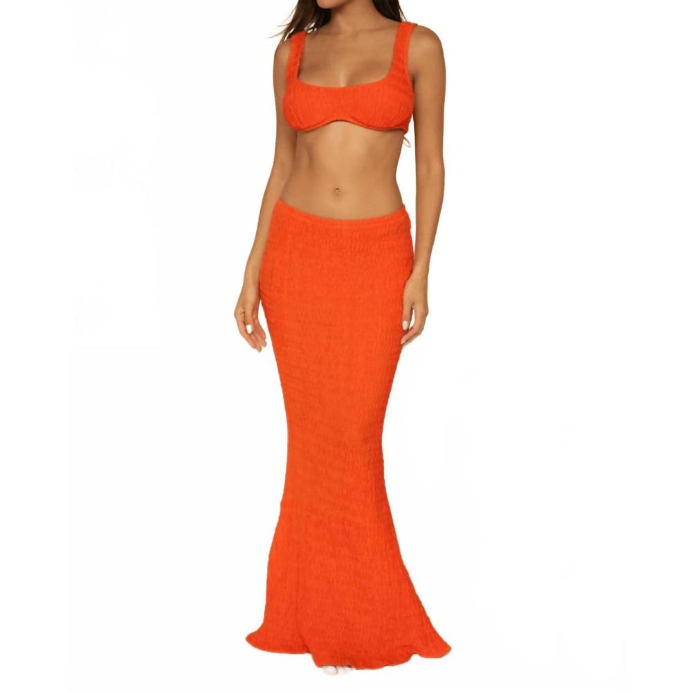 NEW MONTCE natalia maxi skirt in tangerine